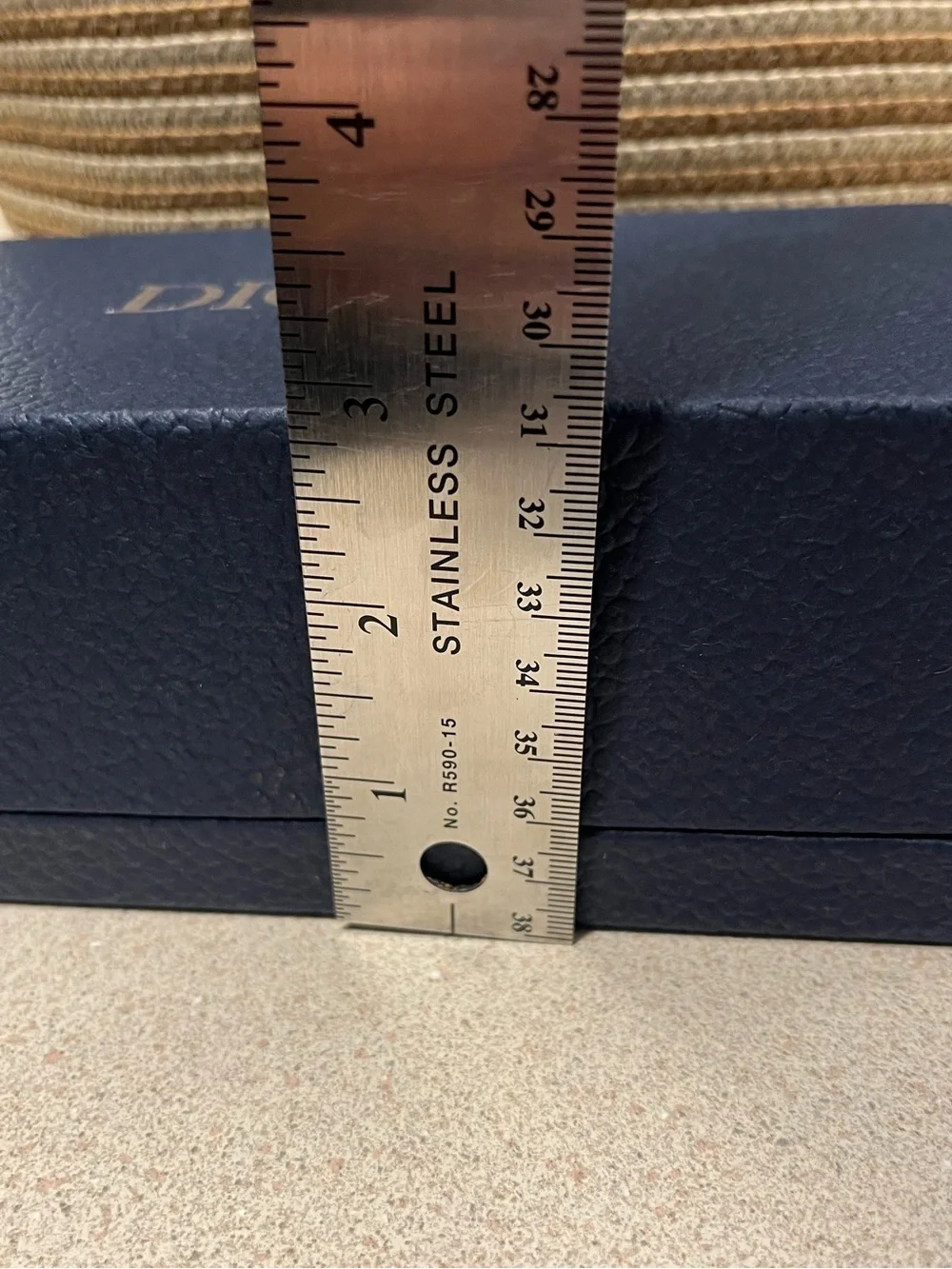 Authentic Dior Blue Textured Sunglasses Case with Gold Logo